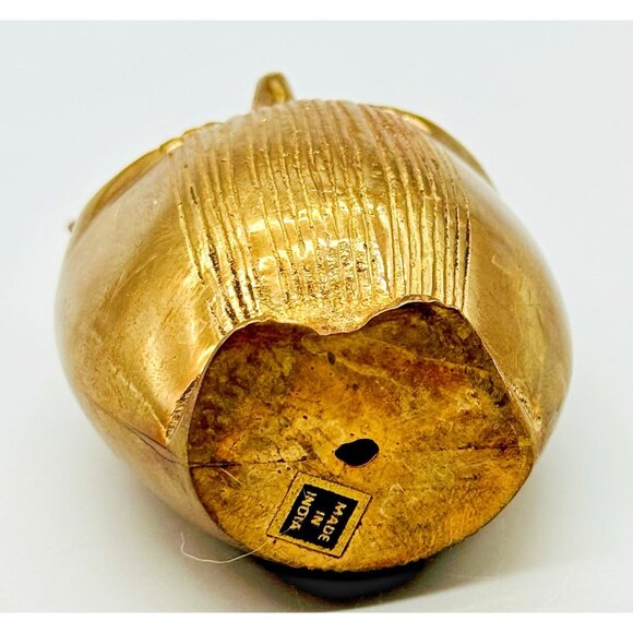 Brass Owl Figurine Figure Paperweight 3.25 inch India Mid Century Modern MCM - Picture 5 of 7